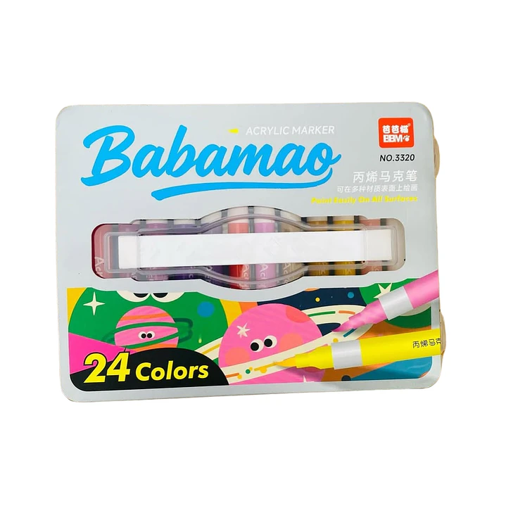 Marcadores Acrílicos Punta Pincel 24 colores Maleta Apilable 4