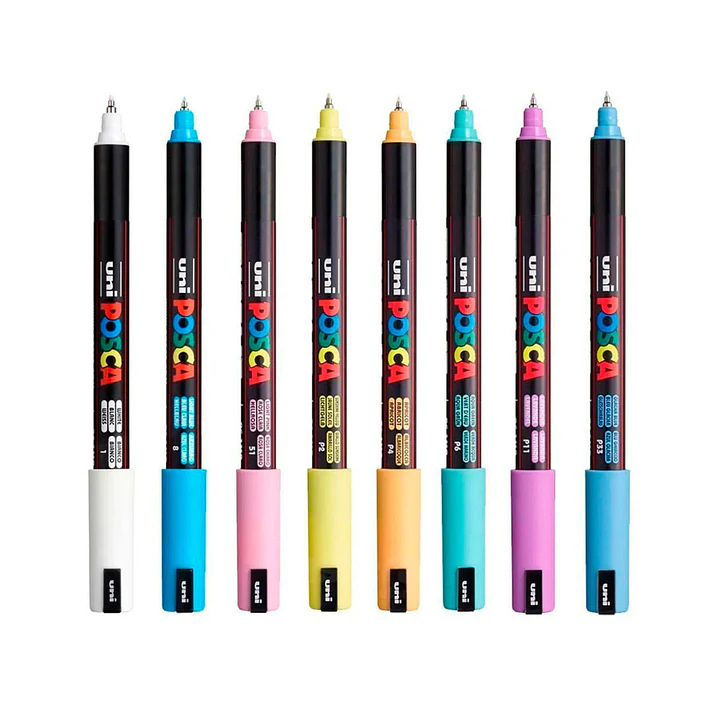 Marcadores Acrílicos Posca PC 1MR Set 8 colores Pasteles 2