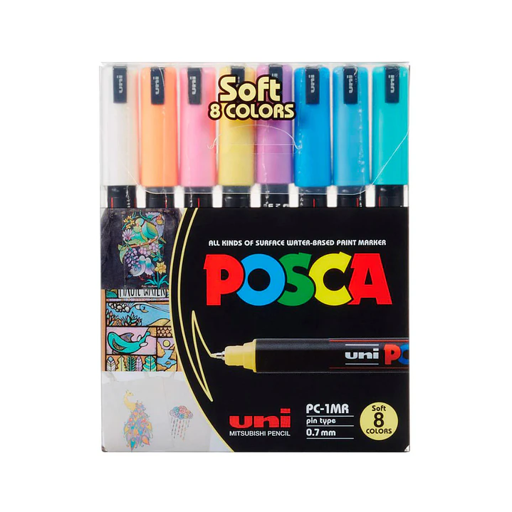 Marcadores Acrílicos Posca PC 1MR Set 8 colores Pasteles 1