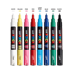Marcadores Acrílicos Posca PC 1M Set 16 colores 0,7mm