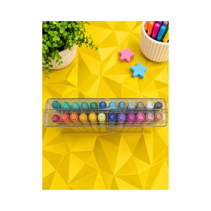 Marcadores Acrílicos Premium 24 Colores Maleta Apilable 4