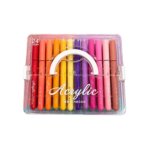 Marcadores Acrílicos Premium 24 Colores Maleta Apilable