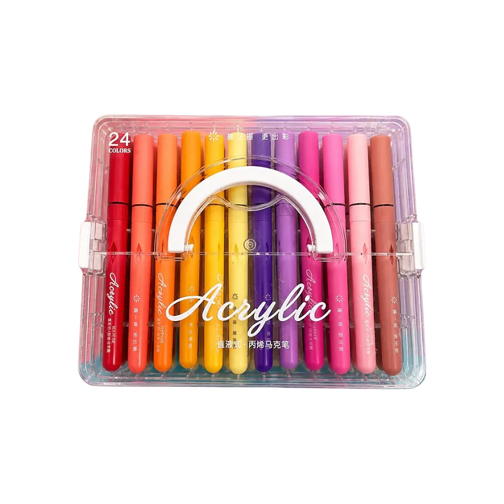 Marcadores Acrílicos Premium 24 Colores Maleta Apilable 1