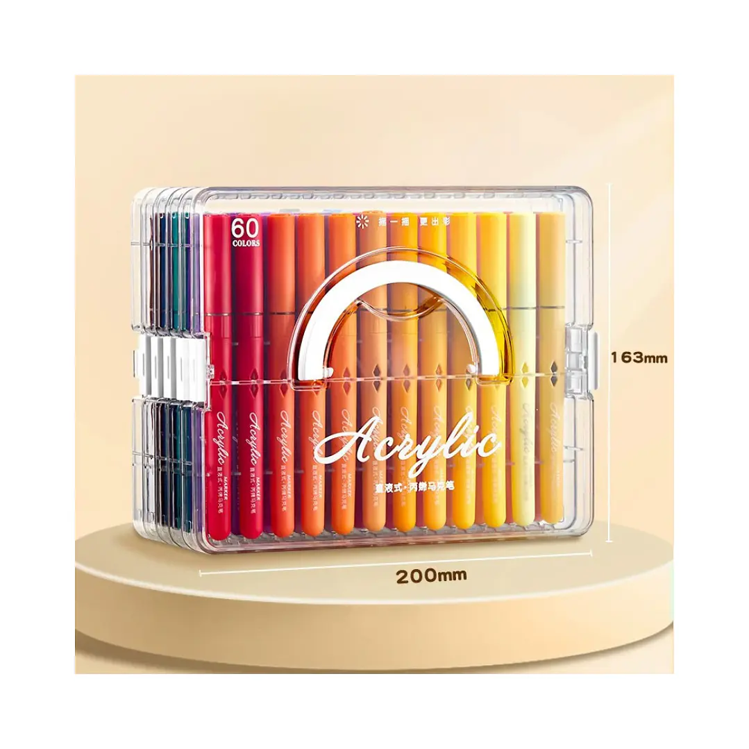 Marcadores Acrílicos Premium 60 Colores Maleta Apilable 3