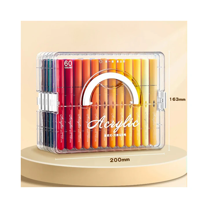 Marcadores Acrílicos Premium 60 Colores Maleta Apilable 3