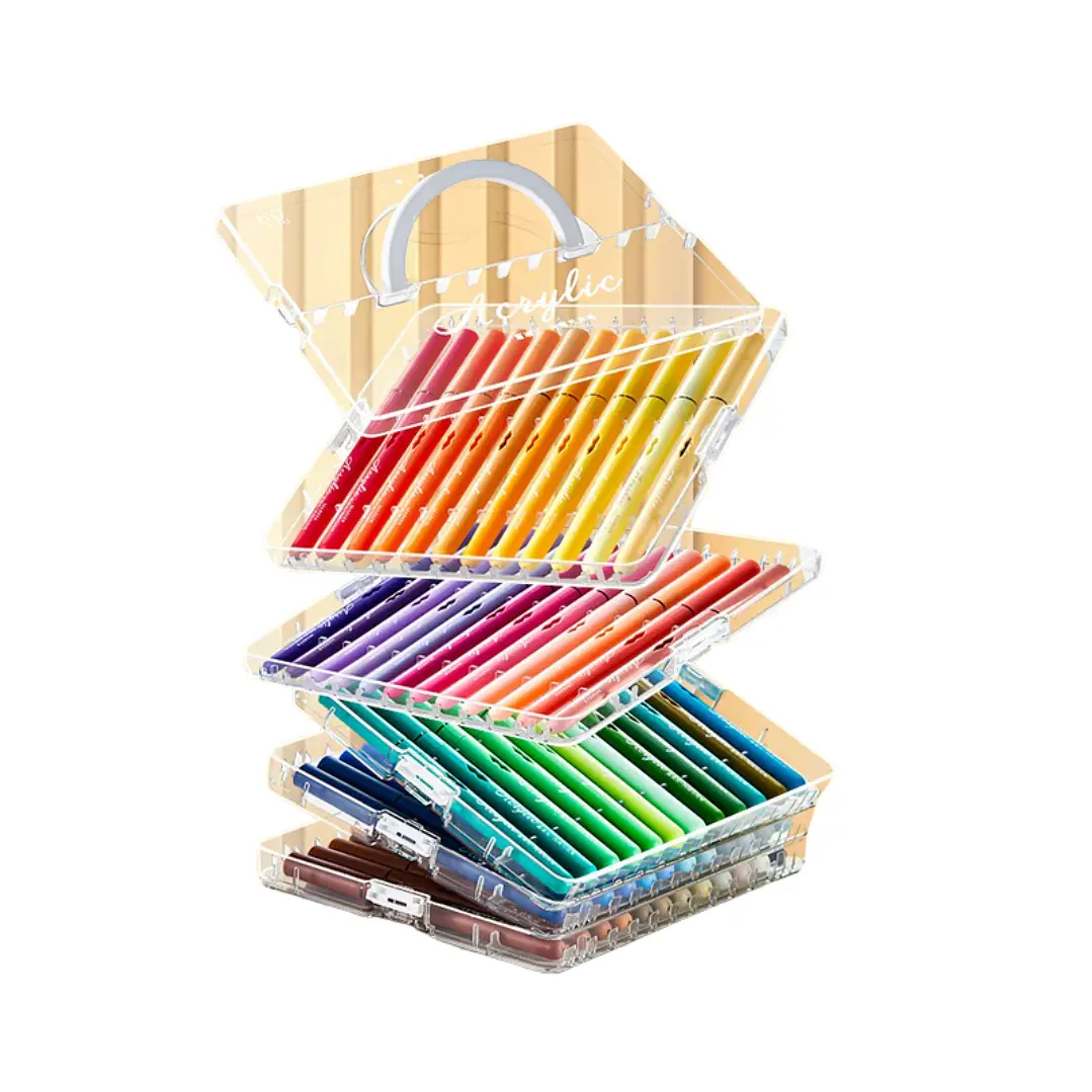 Marcadores Acrílicos Premium 48 Colores Maleta Apilable 4