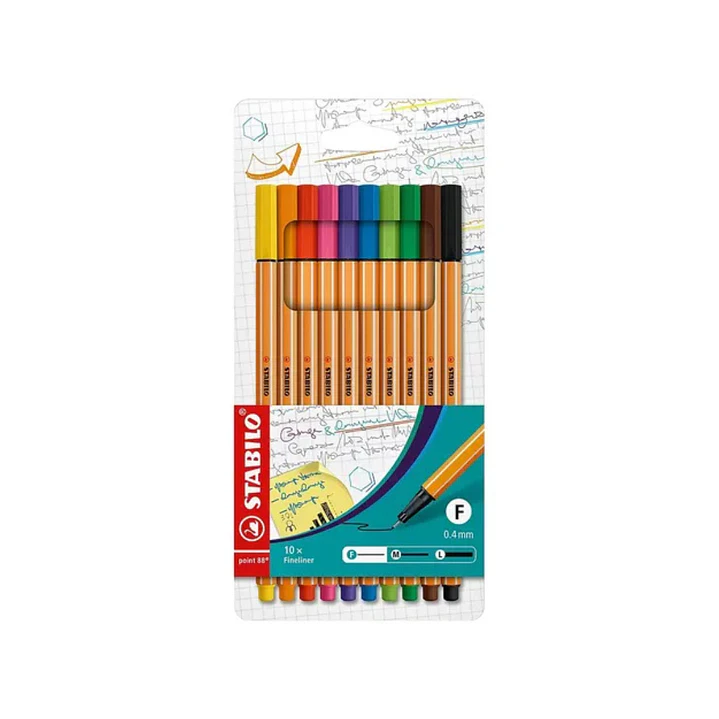 Tiralíneas Stabilo Fineliner Point 88 0,4mm 10 colores 1