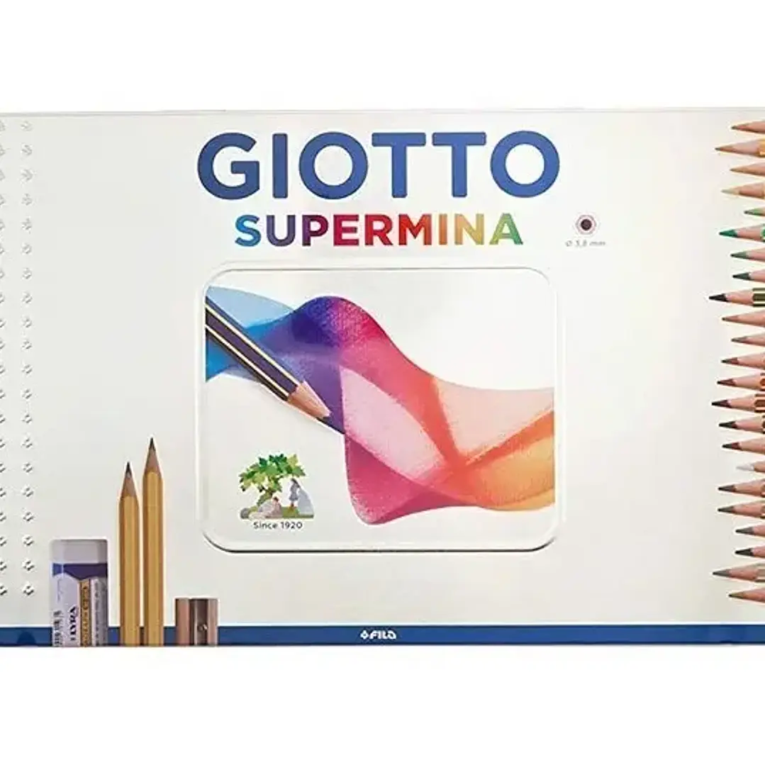 Set 46 Lápices De Colores Giotto Supermina + Accesorios 9