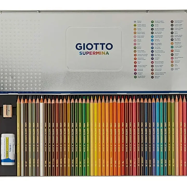 Set 46 Lápices De Colores Giotto Supermina + Accesorios 1