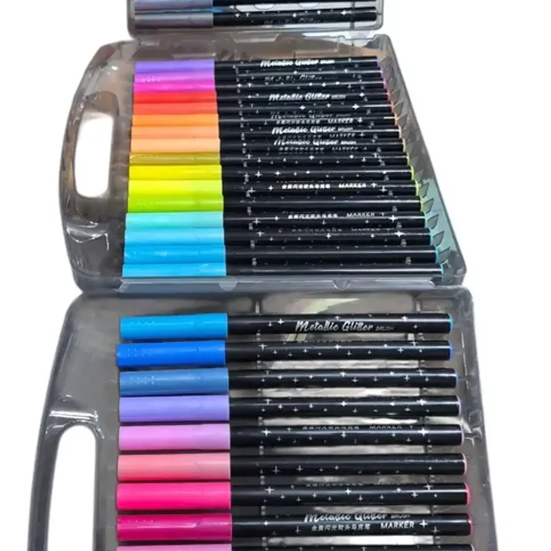Marcadores Metallicos efecto Glitter 48 Colores  3