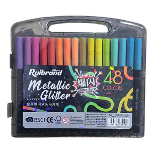 Marcadores Metallicos efecto Glitter 48 Colores 