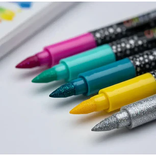 24 Marcadores Doble Punta efecto Glitter 48 colores