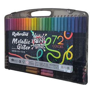Marcadores Metallicos efecto Glitter 72 Colores 