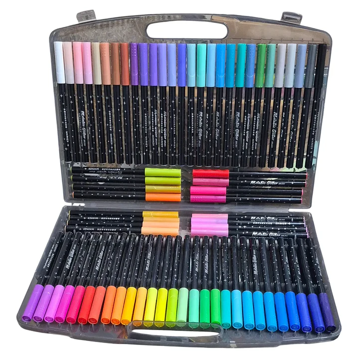 Marcadores Metallicos efecto Glitter 72 Colores  2