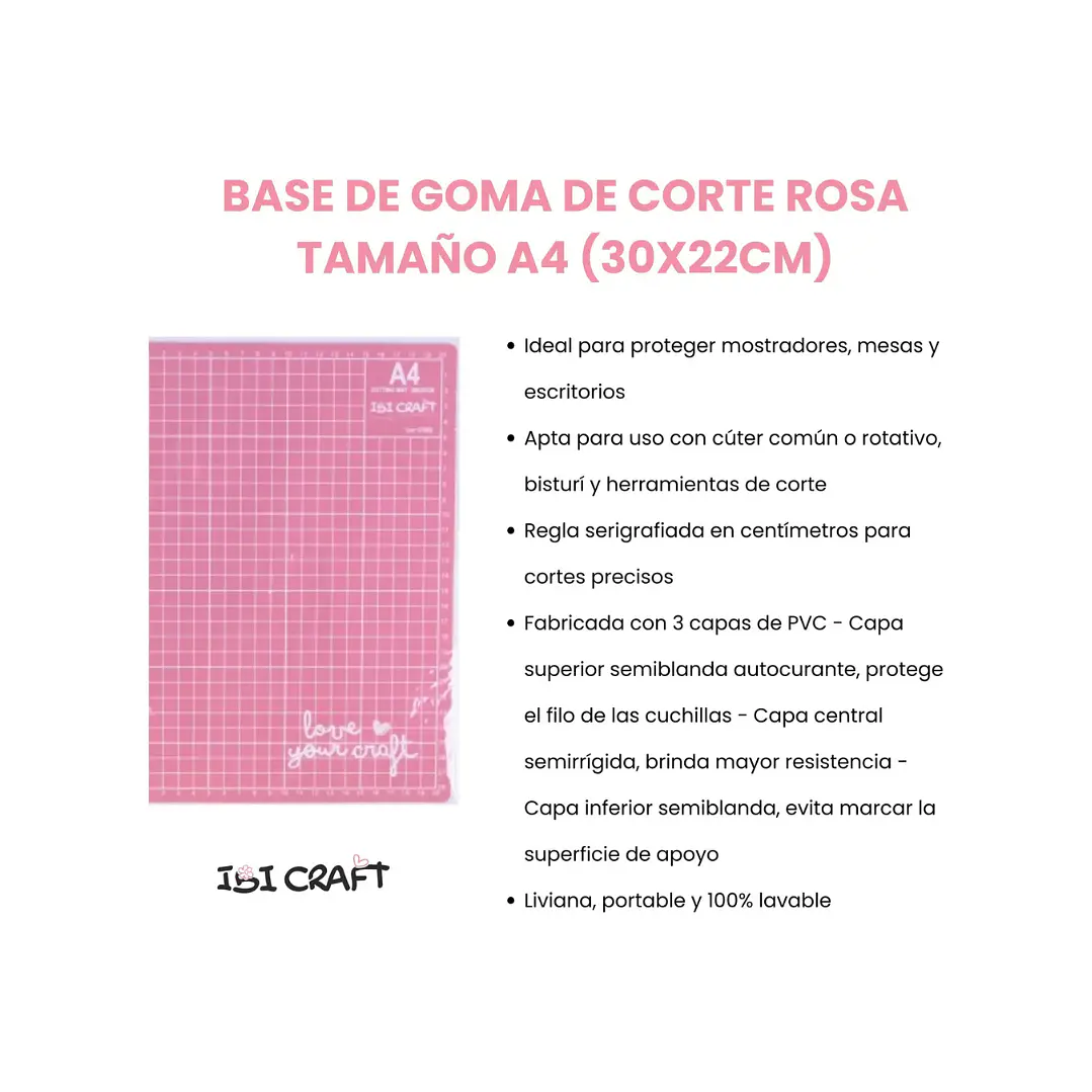 Base De Corte Ibi Craft Color Rosa A4 (30x22cms) 2
