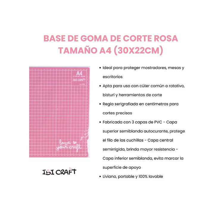 Base De Corte Ibi Craft Color Rosa A4 (30x22cms) 2