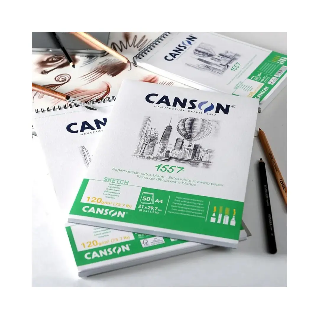 Block Canson Dibujo 1557 120 g/m2 A4 50 Hojas  3