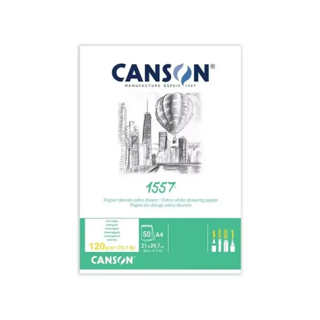 Block Canson Dibujo 1557 120 g/m2 A4 50 Hojas  1
