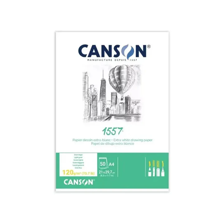 Block Canson Dibujo 1557 120 g/m2 A4 50 Hojas  1
