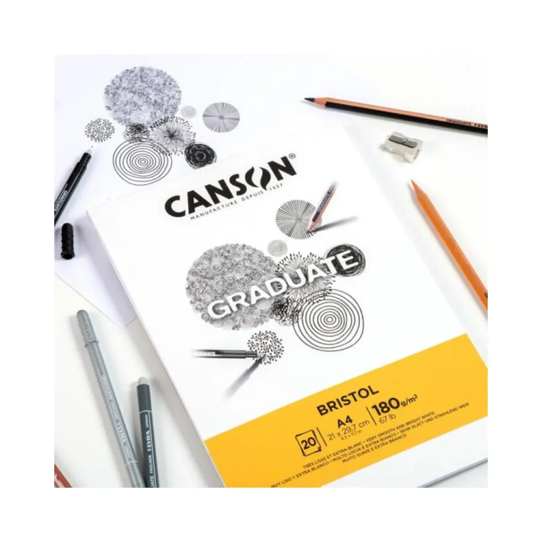 Block Bristol Canson Graduate A4 20 Hojas, 180 G/m2 1