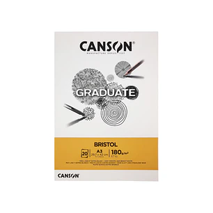 Block Bristol Canson Graduate A3 20 Hojas, 180 G/m2