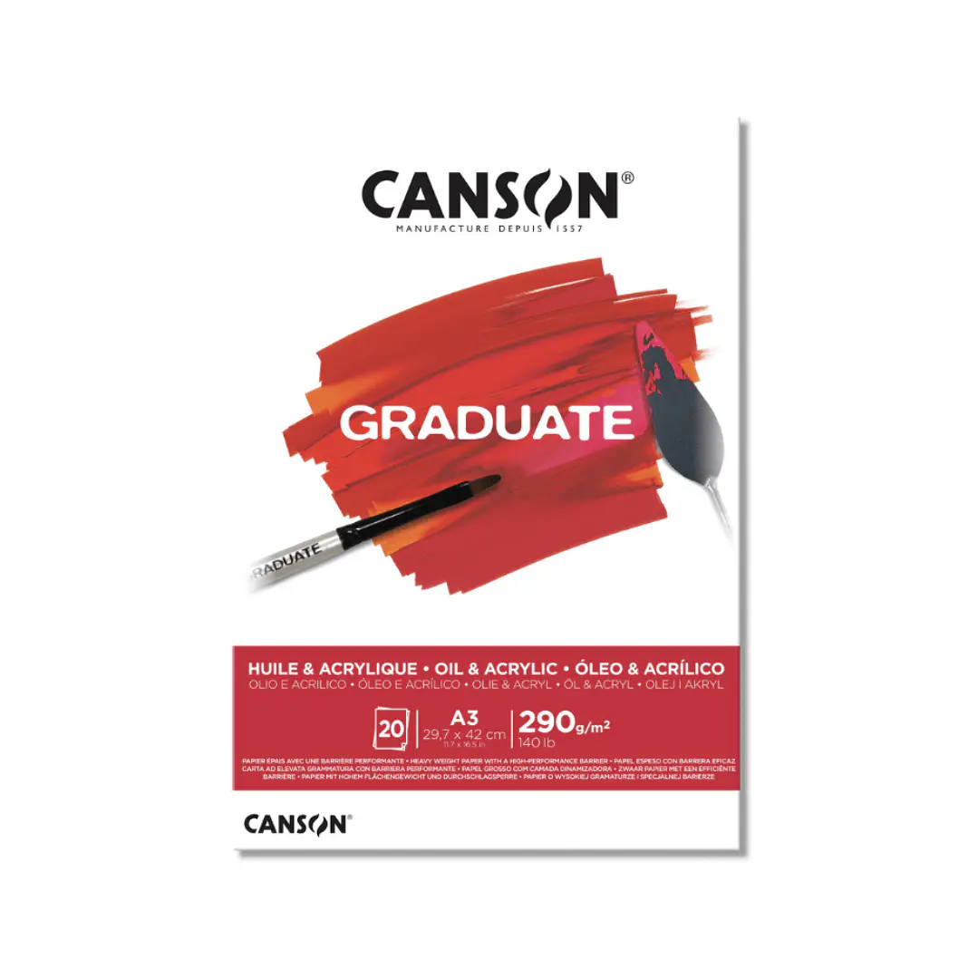Block Óleo y Acrílico Canson Graduate A3 20 Hojas 290g/m2 1