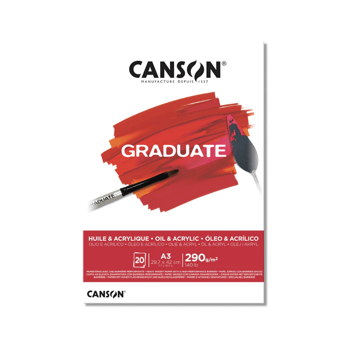 Block Óleo y Acrílico Canson Graduate A3 20 Hojas 290g/m2 1