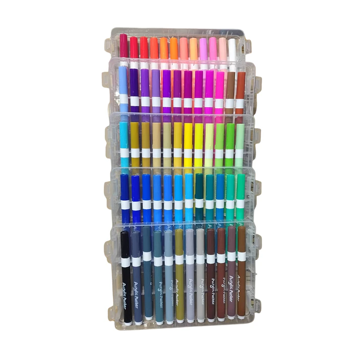 Marcadores Acrilicos Punta Pincel 60 Colores Maleta Apilable 2
