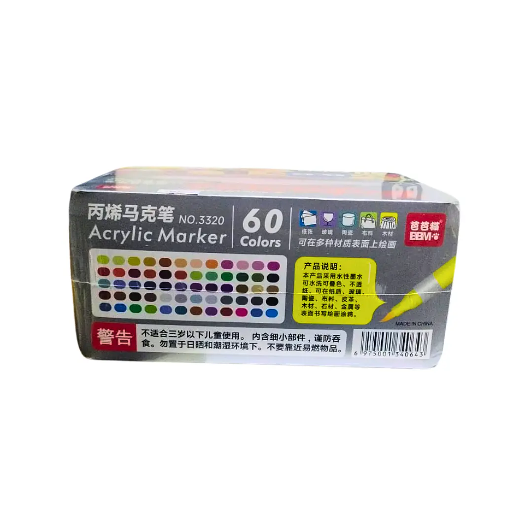 Marcadores Acrilicos Punta Pincel 60 Colores Maleta Apilable 3