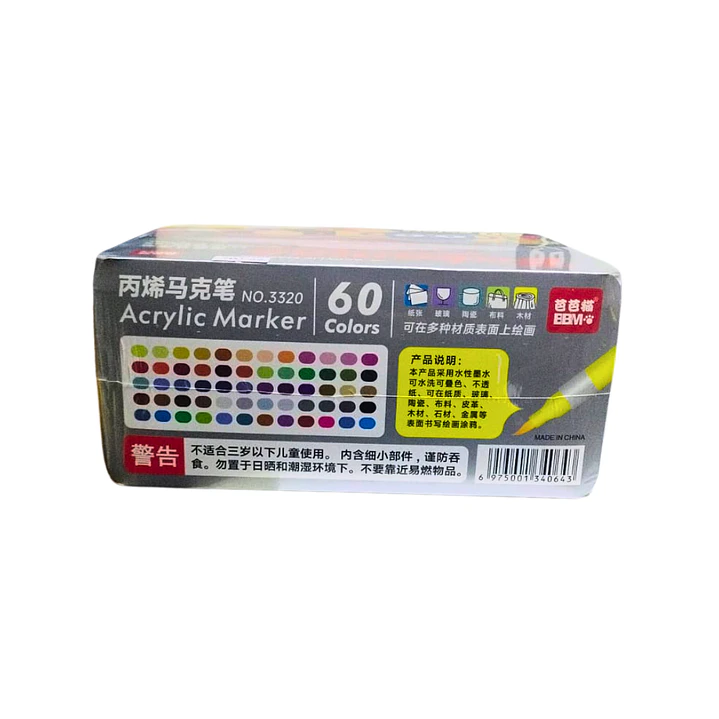 Marcadores Acrilicos Punta Pincel 60 Colores Maleta Apilable 3