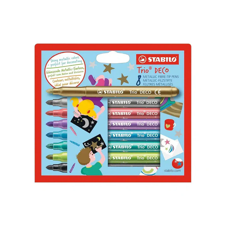 Marcadores Metálicos Stabilo Trio Deco Set 8 Colores 1