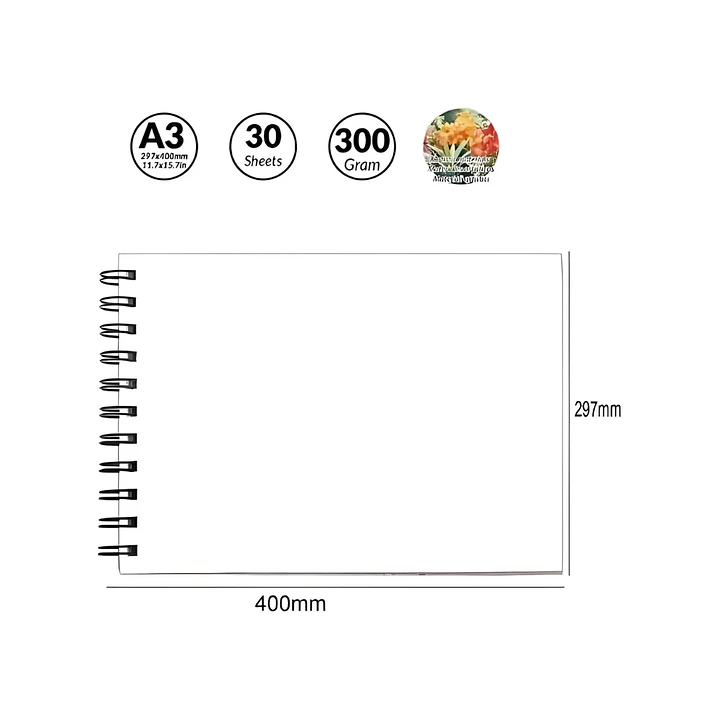Croquera Acuarela Motarro A3 30 hojas 300gr.  2