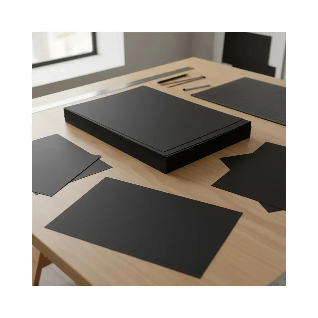 Pack 10 Pliegos Cartón Piedra Color Negro 27x38cm 4