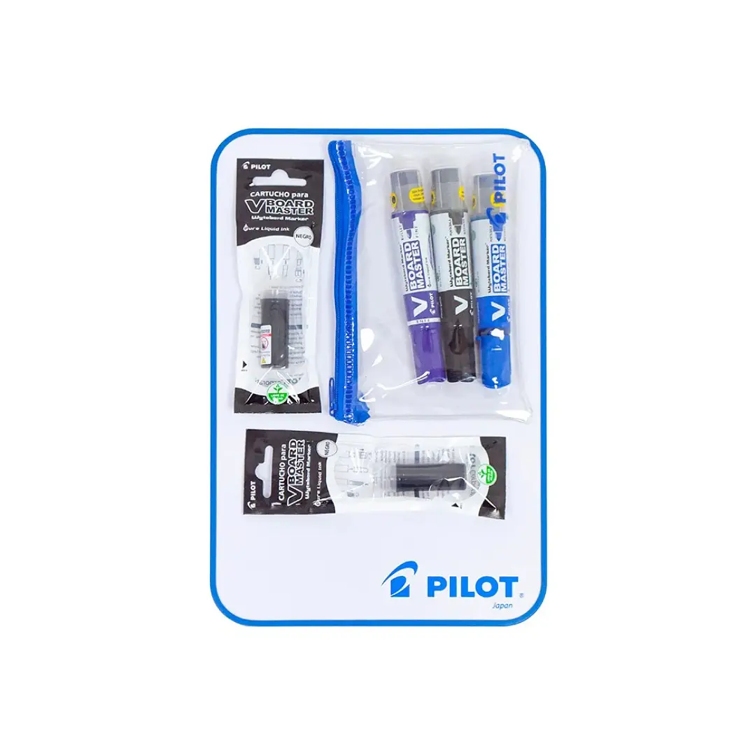 Set Pizarra + 3 Plumones + 2 Cartuchos V Board Pilot 1