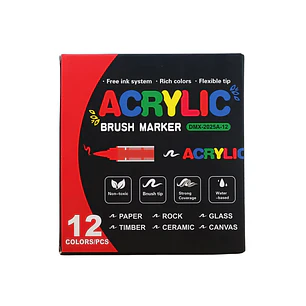 Marcadores Acrílicos Punta Pincel Acrylic 12 Colores