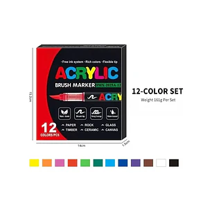Marcadores Acrílicos Punta Pincel Acrylic 12 Colores