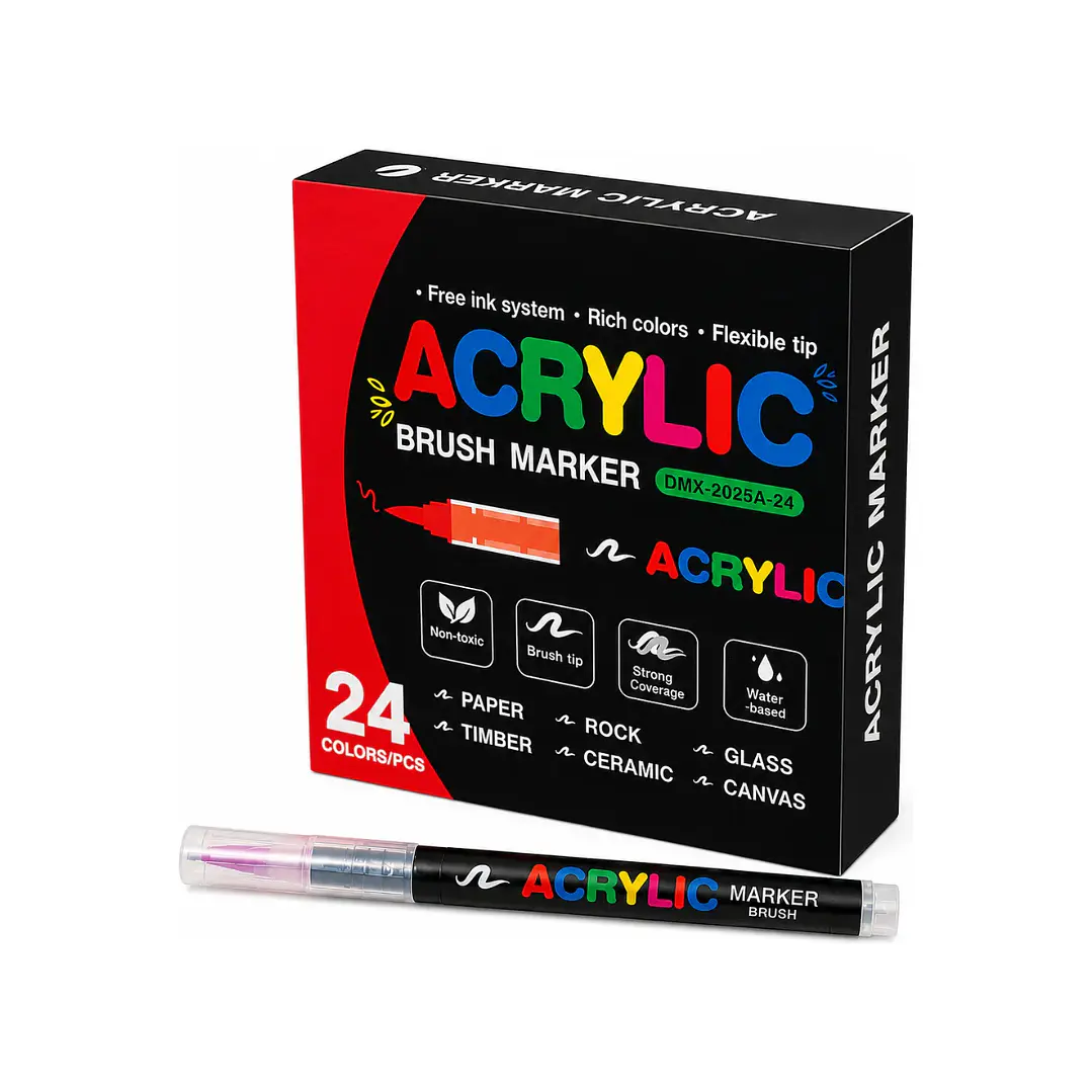 Marcadores Acrílicos Punta Pincel Acrylic 24 Colores 1