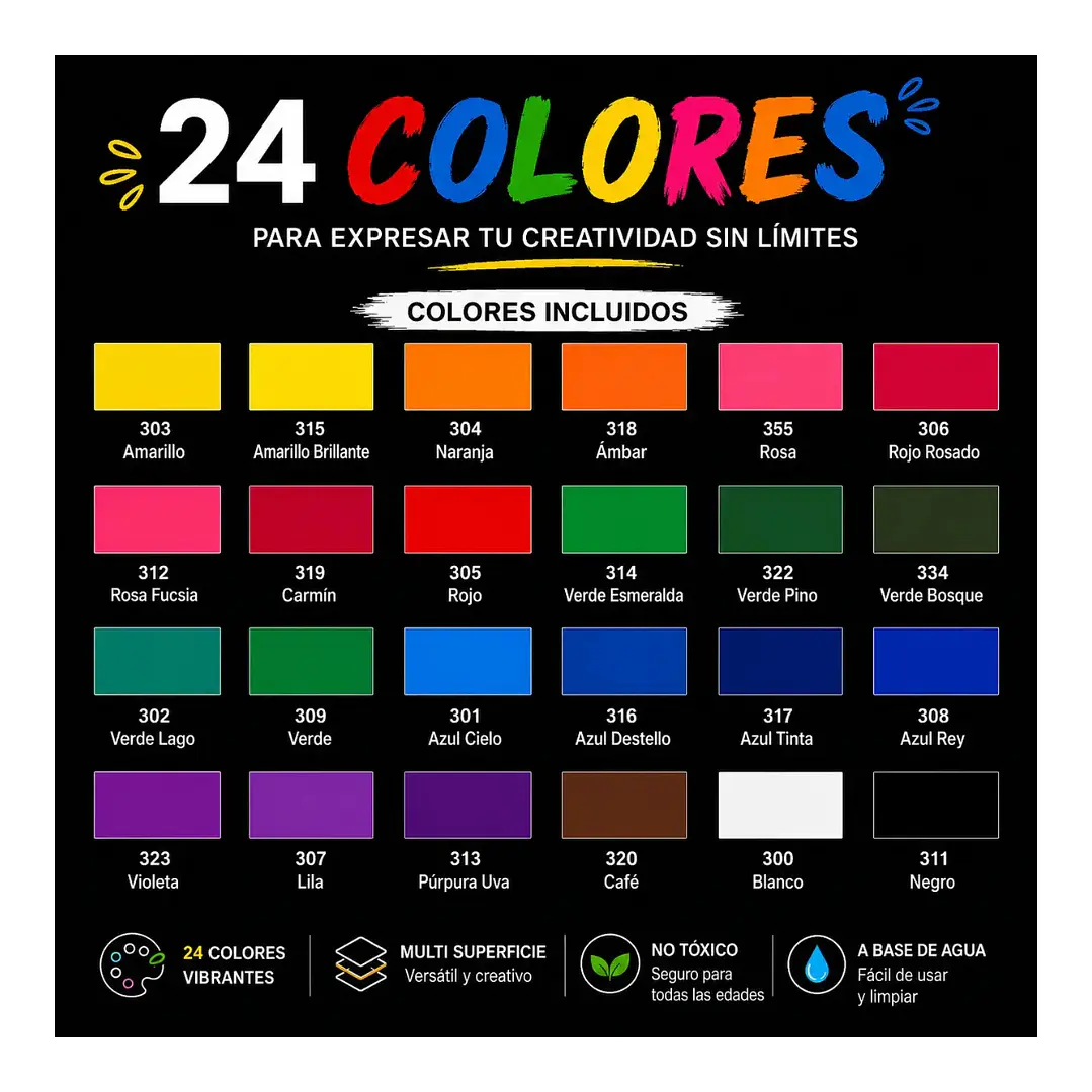 Marcadores Acrílicos Punta Pincel Acrylic 24 Colores 10