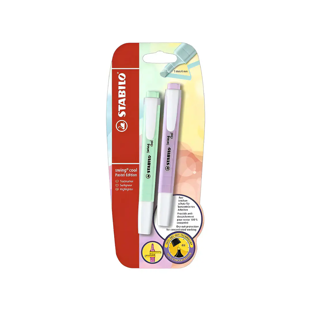Set 2 Destacadores Stabilo Swing Cool Pastel Edition 1