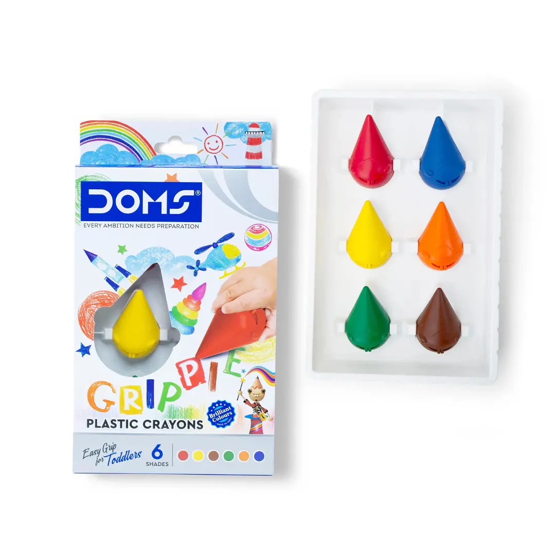 Crayones Plásticos Jumbo Grippie Doms Set 6 Colores 3