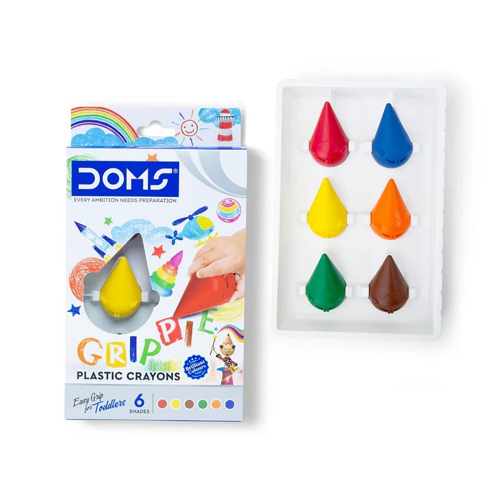Crayones Plásticos Jumbo Grippie Doms Set 6 Colores 3