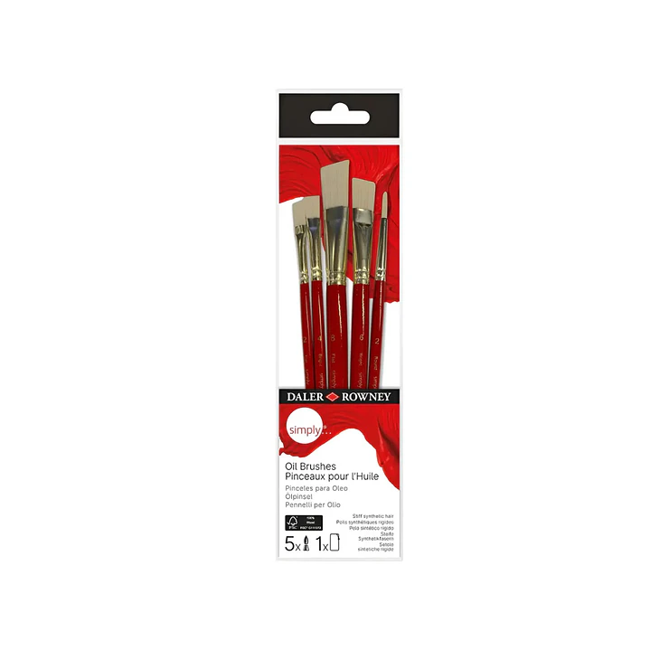 Set De 5 Pinceles Daler Rowney Simply Para Oleo 1