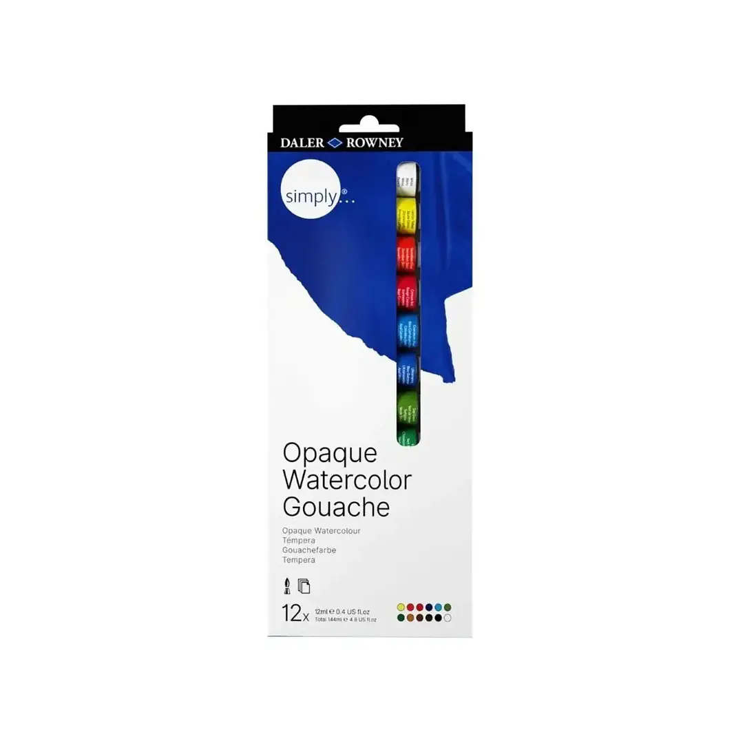 Set 12 Tubos Gouache Daler Rowney Simply  1