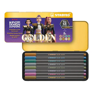 Set 8 Marcadores Stabilo Pen 68 Metálicos Kpop Demon Hunters