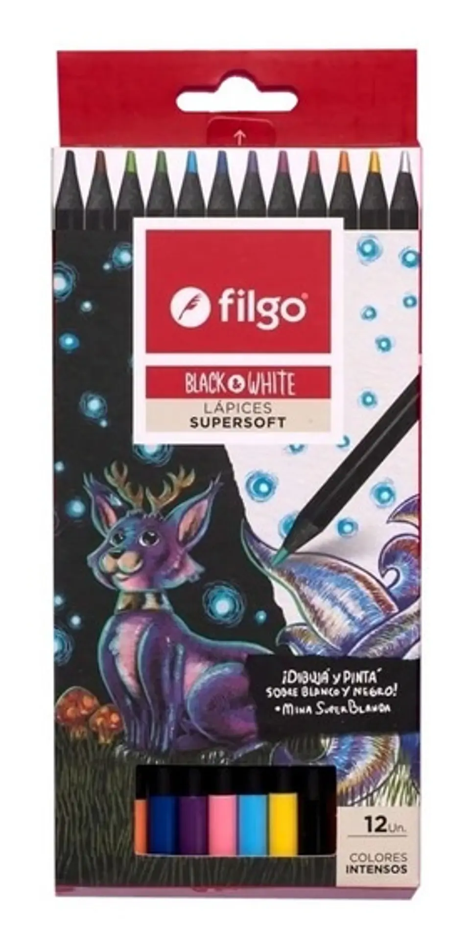 Lapiz Filgo Colores Black And White Estuche X 12u. 1