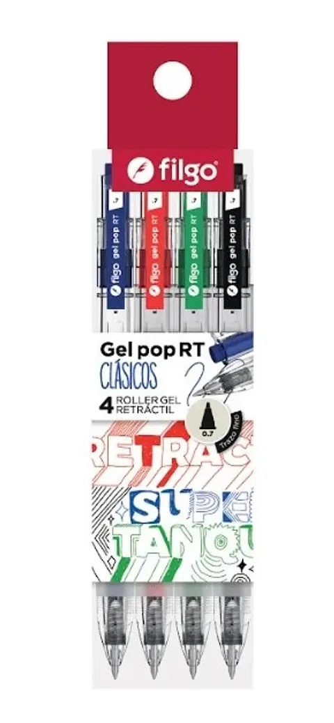 Boligrafo Filgo Gel Pop Rt Clasicos