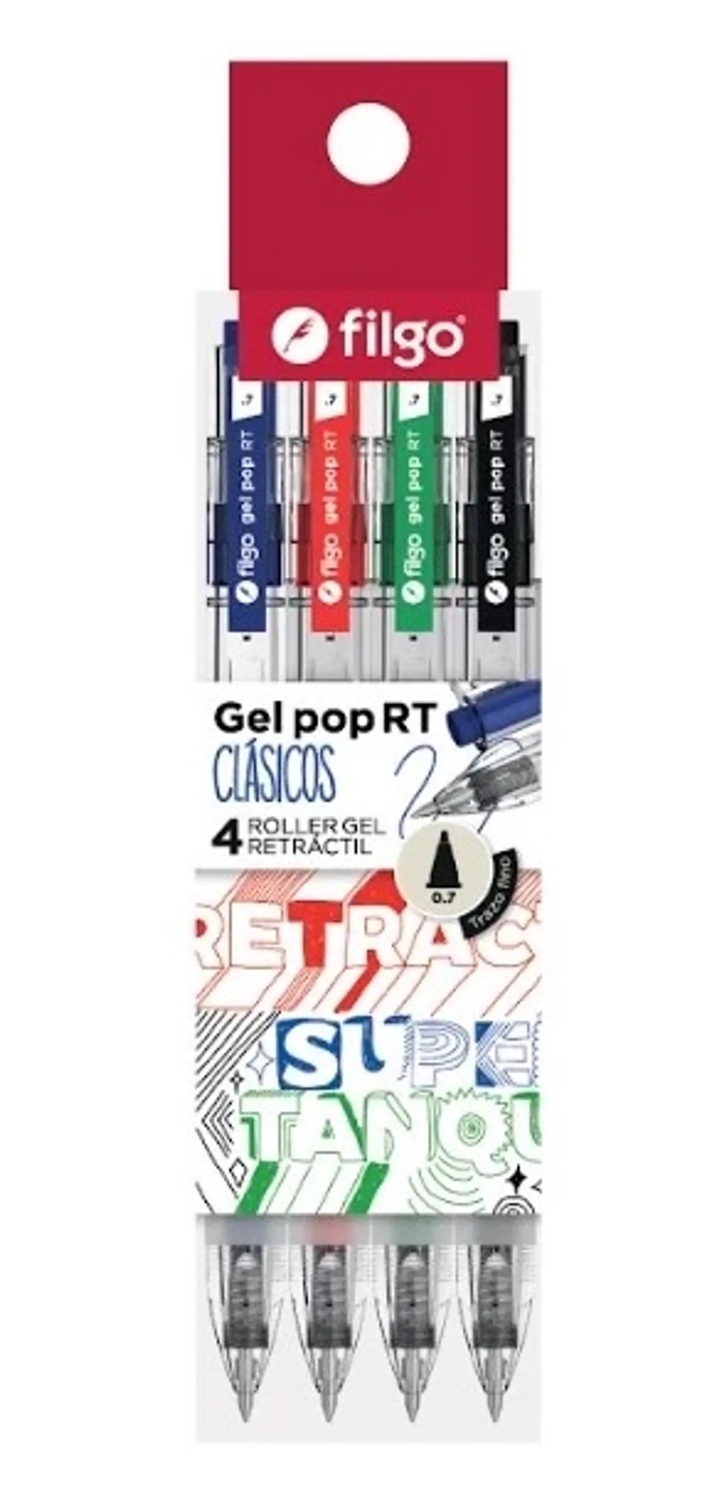 Boligrafo Filgo Gel Pop Rt Clasicos 1