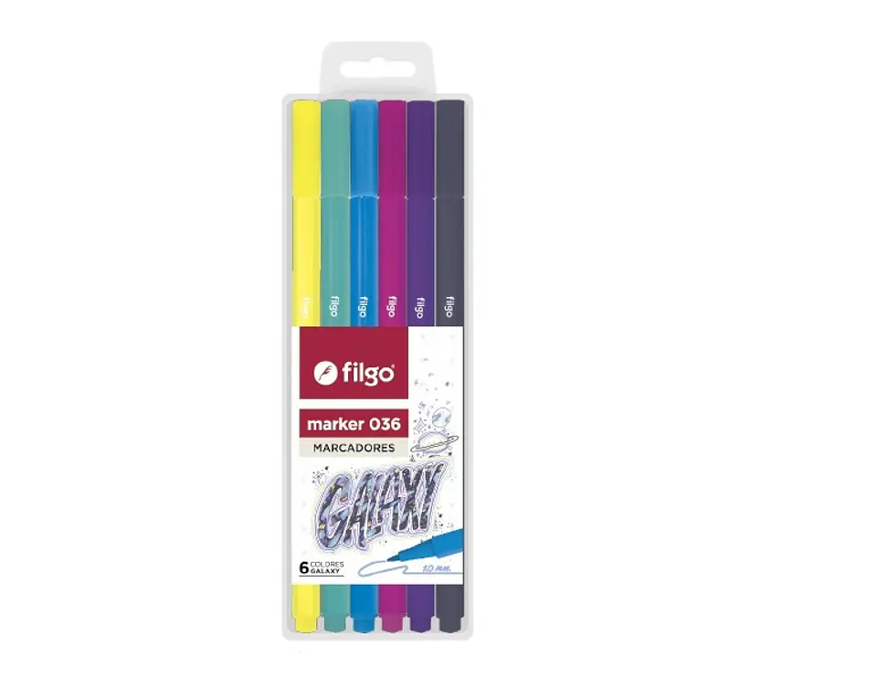 Marcador Escolar Filgo 036 Yo Amo Mis Colores X6u. Galaxy 1