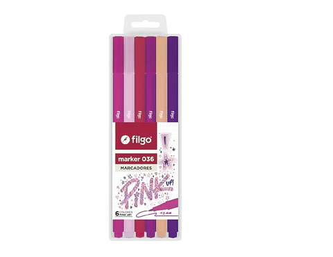 Marcador Escolar Filgo 036 Yo Amo Mis Colores X6u. Pink Up!