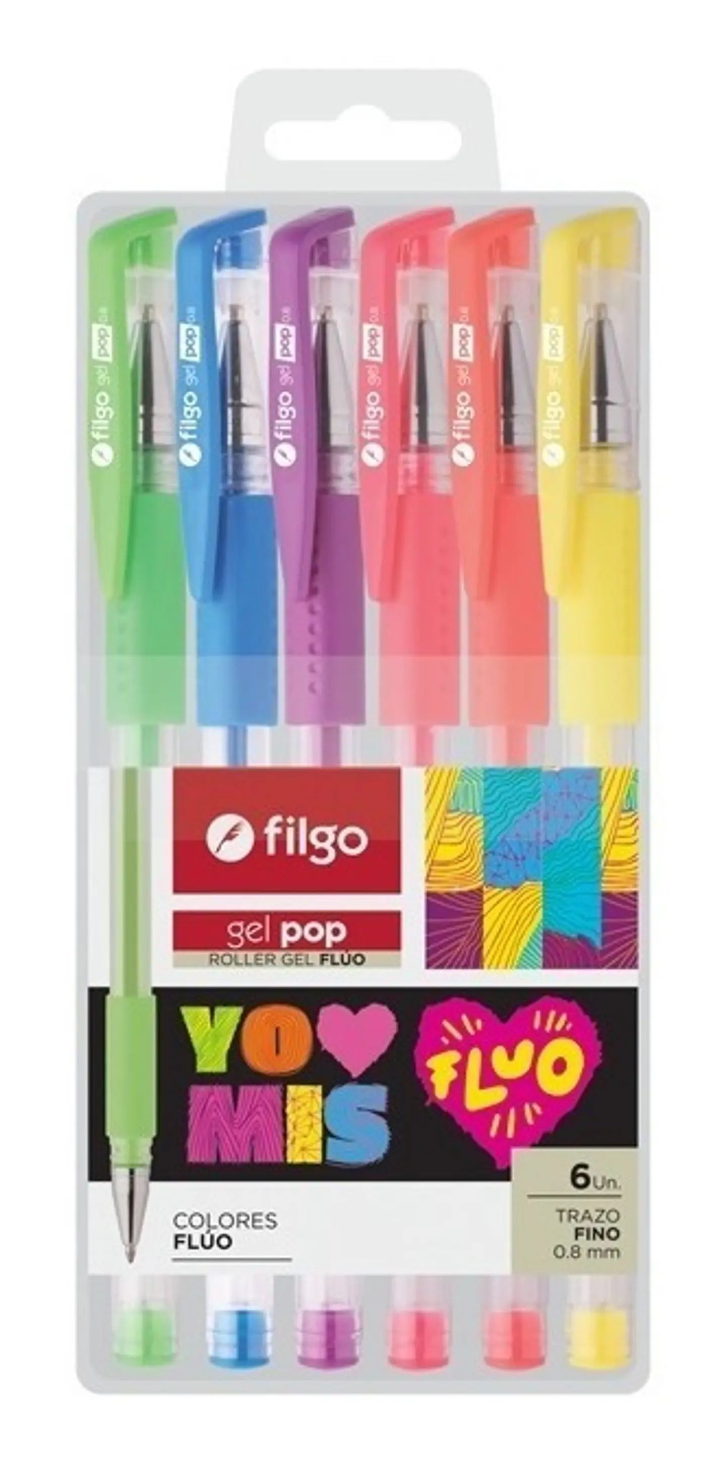 Boligrafo Filgo Roller Gel Pop Fluo Estuche X6u. 1
